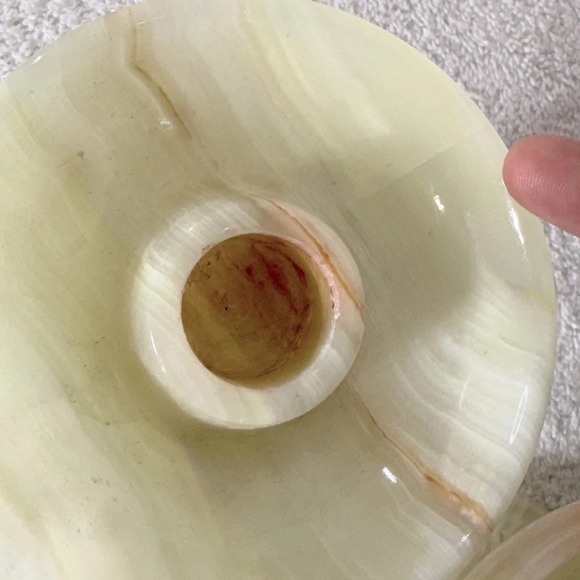 Vintage Yellow Onyx Candlestick Holders X2 - Picture 6 of 16